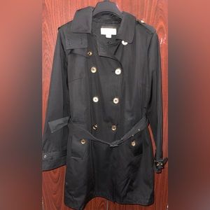Michael Kors Woven Black Trench Coat